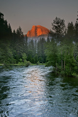 Wall Mural - half-dome sunset n river