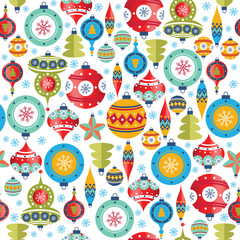 Wall Mural - christmas balls pattern. vector illustration