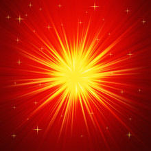 Red And Gold Radial Abstract Starburst Background