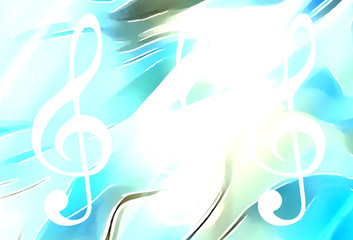 Poster - abstract music theme background with clef, modern design.