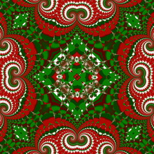 Christmas Pattern. Green, Red And White Colors. You Can Use It F