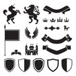Heraldic silhouettes for signs and symbols