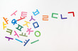 colorful korean letters, alphabet on white backgrounds