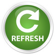 Refresh (rotate arrow icon) soft green glossy round button