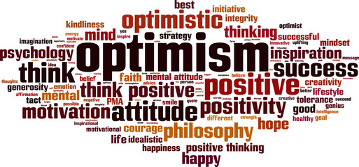 optimism word cloud concept. vector illustration