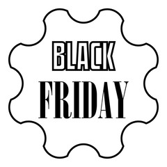 Wall Mural - Black Friday emblem icon. Outline illustration of Black Friday emblem vector icon for web