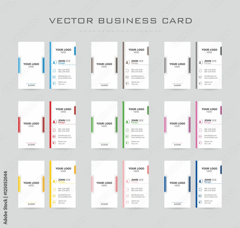 Business card color pack - obrazy, fototapety, plakaty 