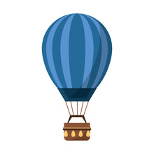 Hot Air Balloon Icon. Transportation Vehicle Travel And Trip Theme. Isolated And Colorful Design. Vector Illustration