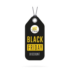 Wall Mural - Black Friday sale tag sticker vector isolated. Discount or special offer price tag on Black Friday. Promo offer or ad offer on special shopping day.
