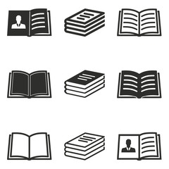 Poster - Book icon set.