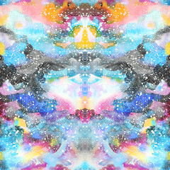 Wall Mural - watercolor psychedelic abstract art illustration.