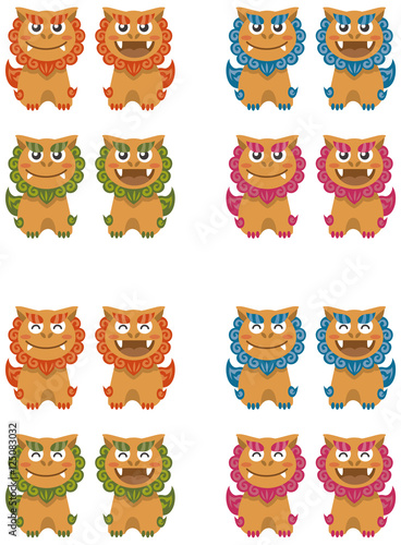 かわいいシーサーのイメージイラスト カラーバリエーション Buy This Stock Vector And Explore Similar Vectors At Adobe Stock Adobe Stock