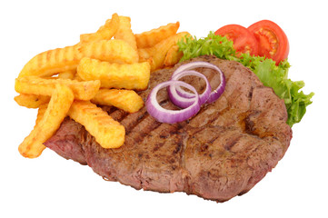 Wall Mural - Fried Rump Steak And Chips Meal