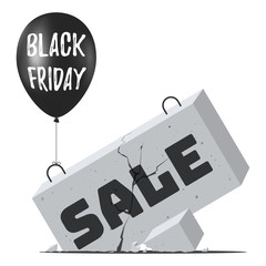 Wall Mural - Black Friday Sale block and balloon