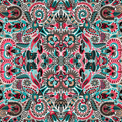 Canvas Print - Ethnic seamless background, floral pattern in Ukrainian traditio