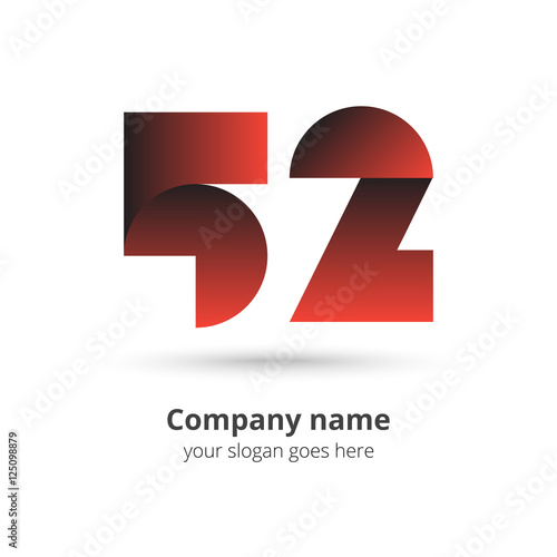 Fotografia 52 logo icon flat and vector design template