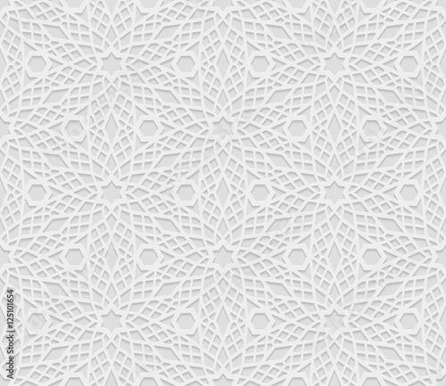 Seamless 3d White Pattern Arabic Geometric Pattern Indian