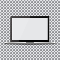 Leinwandbilder - Blank screen. Realistic laptop on a transparent background