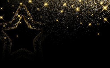 Christmas black background with star.