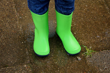 Boots in a puddle