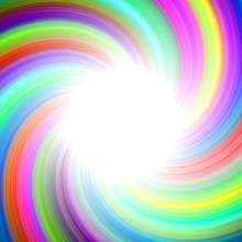 Beautiful Rainbow Twirl Vortex Sphere With White Centre