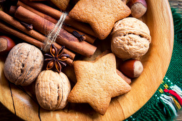 Wall Mural - Christmas cookies and nuts