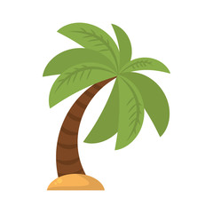 Canvas Print - tree palm beach isolated icon vector illustration design