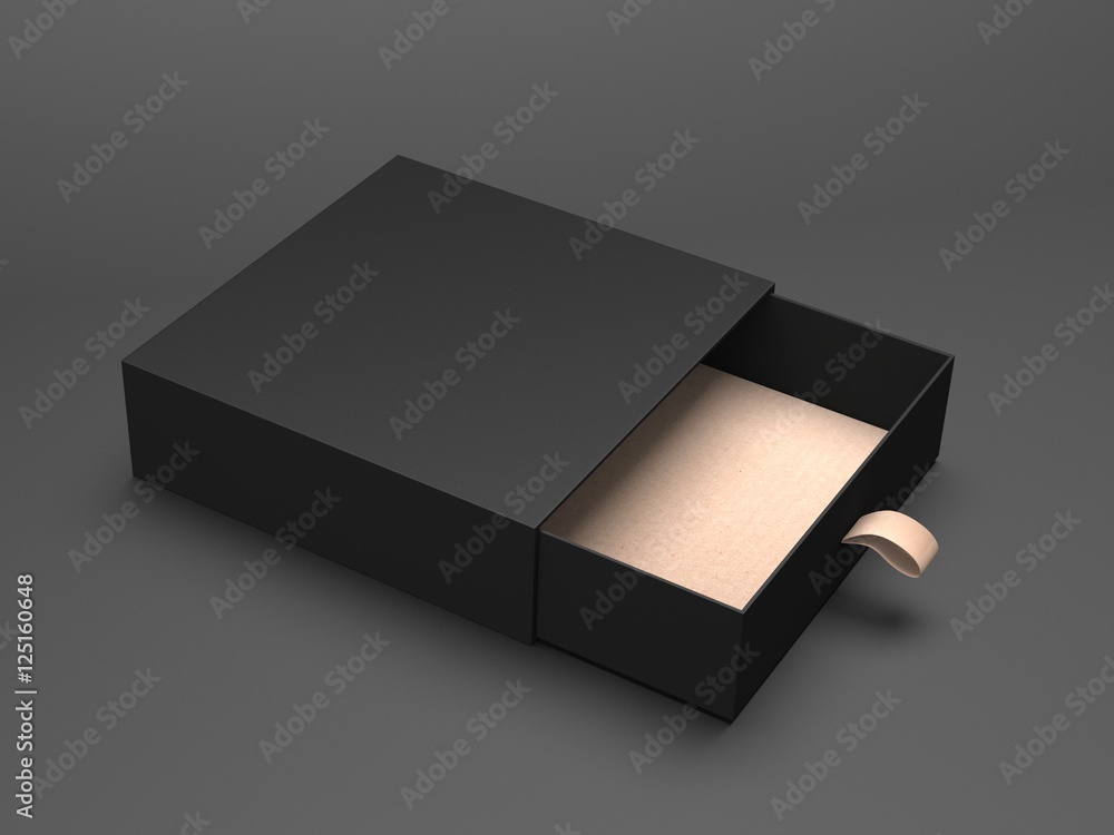 Open black box 3d rendering Stock Illustration | Adobe Stock
