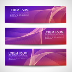 Wall Mural - Abstract header orange red wave purple orange red gradient background vector design