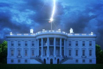 Fototapete - White House Lightning Strike