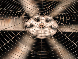 Wall Mural - HVAC (Heating, Ventilation and Air Conditioning) spining blades / Closeup of ventilator / Industrial ventilation fan background / Air Conditioner Ventilation Fan / Ventilation system