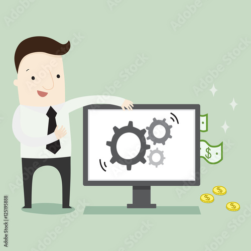 Fotografía Passive income from internet ,vector illustration business cartoon