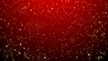 Snow Star Christmas Background On Red Background, Christmas Background. Abstract Bokeh Background.