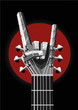 © ne2pi - Rock poster with a metal hand and guitar. Music illustration