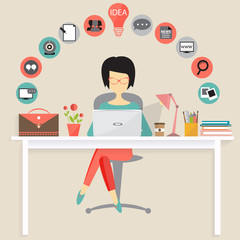 Wall Mural - blogging concept