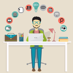 Wall Mural - blogging concept
