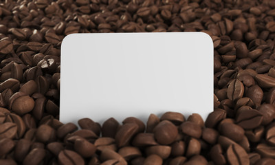 Wall Mural - Business card in coffee beans