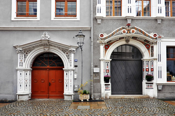 Wall Mural - Old doors adorned with decorative elements in Goerlitz, Saxony, Germany.