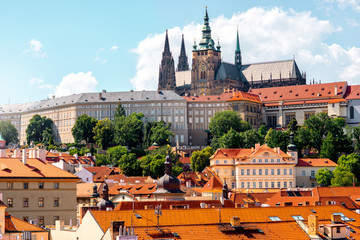 Wall Mural - View on the castle hill with cathedral on the lesser town in Prague city