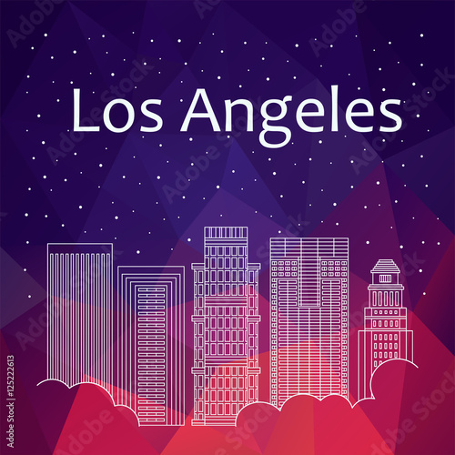 Los Angeles for banner, poster, illustration, game, background. Stock Vector | Adobe Stock