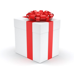 3D rendering White gift box