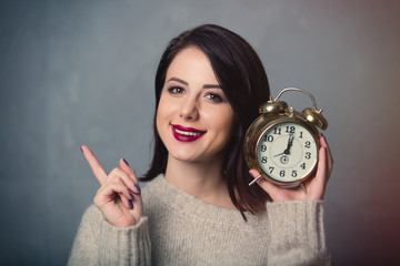 Wall Mural -  woman with alarm