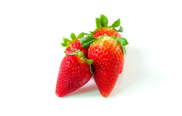 Red berry strawberries isolated on white background