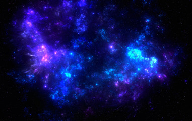Wall Mural - deep space nebula with stars.