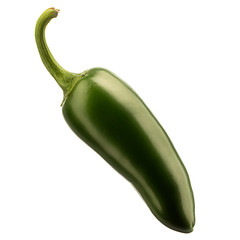 Wall Mural - Hot green chili or chilli pepper isolated on white background. With clipping path.