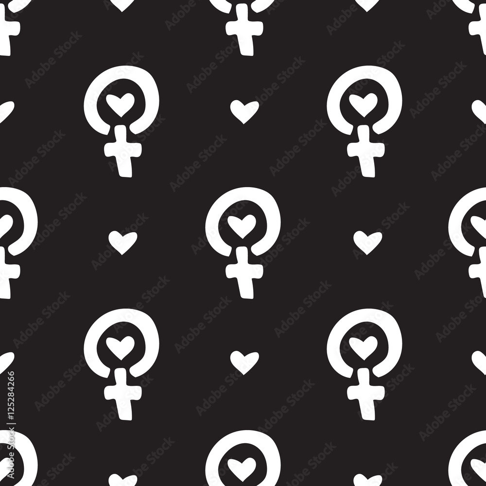 Venus Pattern Symbol Repeating geometric background with symbol of feminine Venus. Seamless ...
