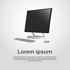 Wall Mural - desktop logo modern computer workstation icon vector illustration