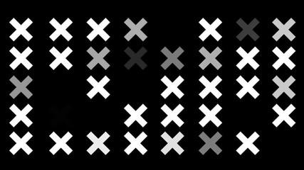 Wall Mural - A Flickering Background of a Set of XXX Icons on a Black Screen