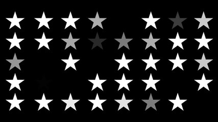 Wall Mural - A Flickering Background of a Set of Stars Icons on a Black Screen