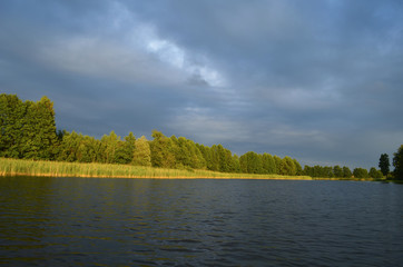 Wall Mural - Lake with storm clouds